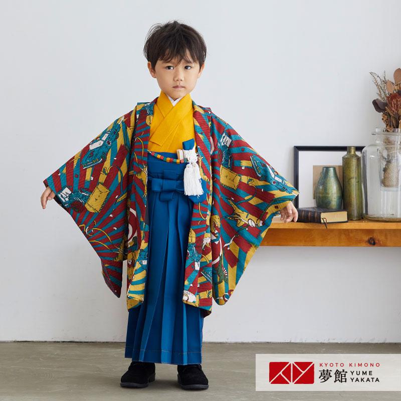 七五三　男の子用　■値下げしました 753 七五三 着物 レンタル 5歳 男の子 モダンアンテナ ブランド