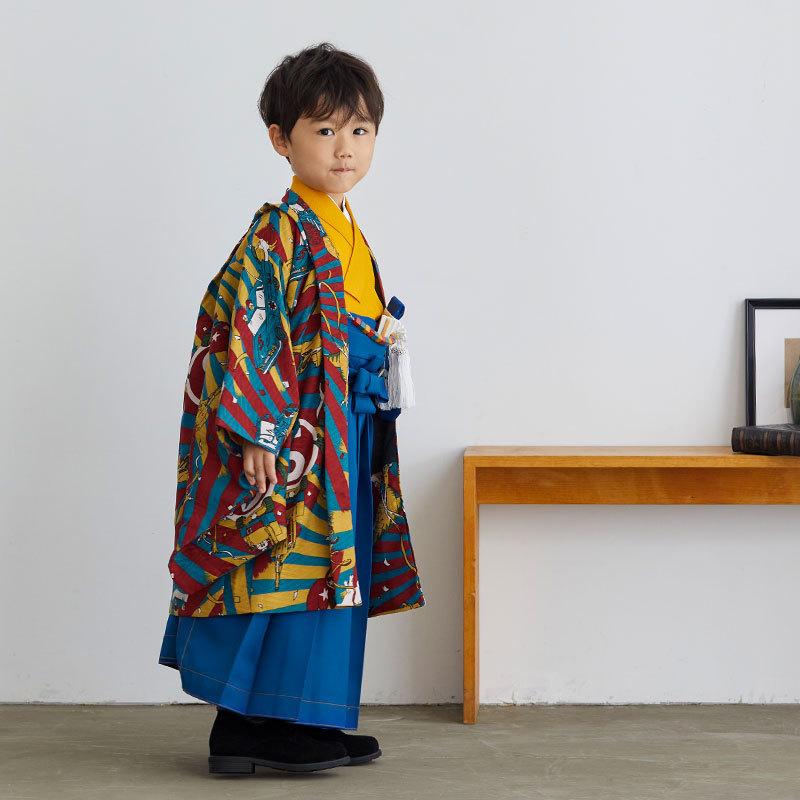 七五三 着物 レンタル 753 5歳 男の子 モダンアンテナ ブランド着物 青