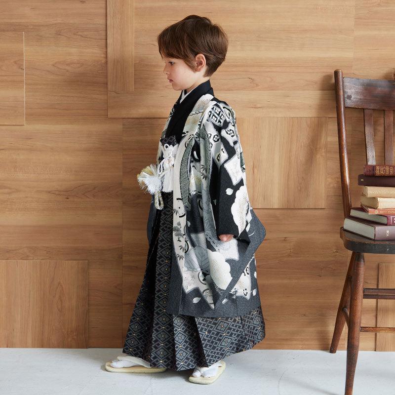 七五三 着物 レンタル 753 5歳 男の子 華徒然 ブランド着物 黒熨斗束