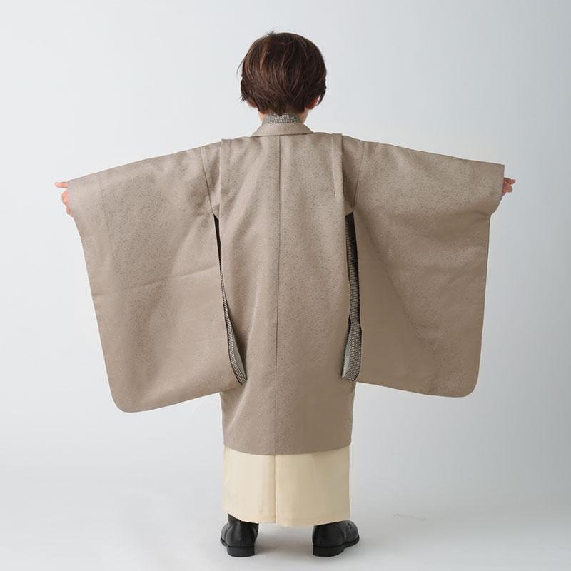 七五三 着物 レンタル 753 5歳 男の子 サンドベージュ・茶格子