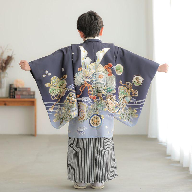 七五三 着物 レンタル 753 5歳 男の子 式部浪漫 ブランド着物 紺