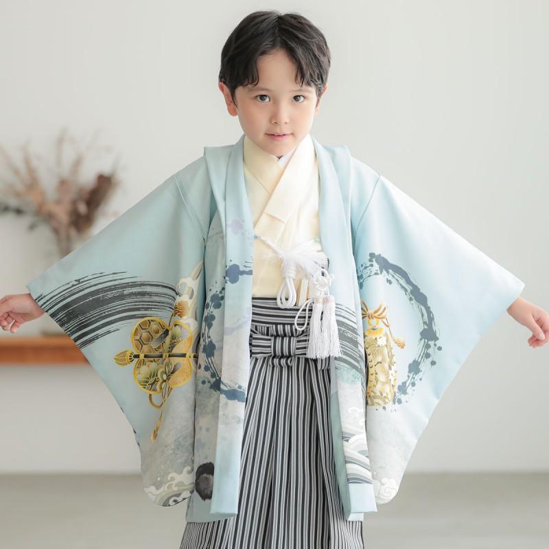 七五三 着物 レンタル 753 5歳 男の子 式部浪漫 ブランド着物 水色帆船