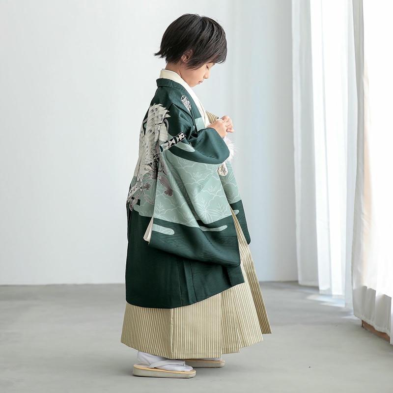 七五三 着物 レンタル 753 5歳 男の子 LOWRYS FARM ブランド着物 錆鼠