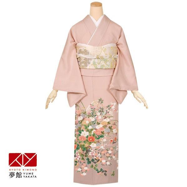 ブランド登録なし - 色留袖 賃借 袷 サクラ色 椿と菊に鴛鴦 相応う身の長147〜159珊  御芽出度 叙勲 旅人宿・式場への直送聞き届ける E175 レンタル、各種サービス-着物、浴衣