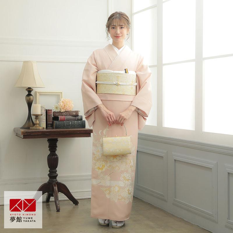 色留袖 レンタル 袷 吉澤の友禅 ピンク 唐花 対応身長155〜164cm 結婚