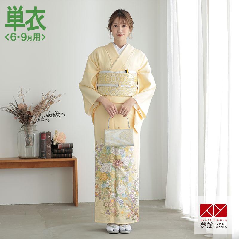 YUMI KATSURA（ユミカツラ） 色留袖 レンタル 単衣 桂由美 薄黄色 薔薇