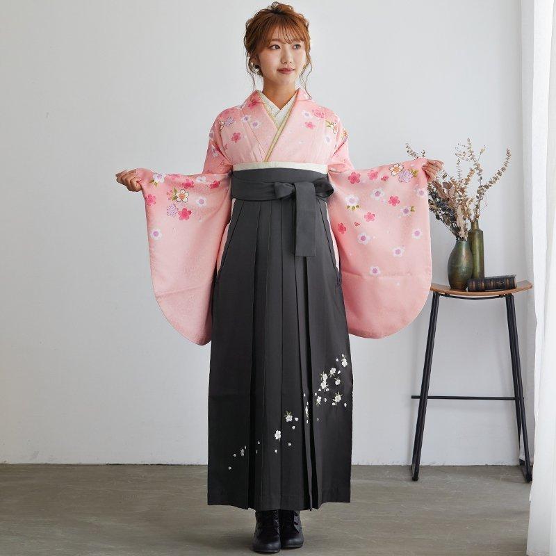 卒業式 袴 セット レンタル 大学 大人 レディース ピンク×薄ピンク桜柄