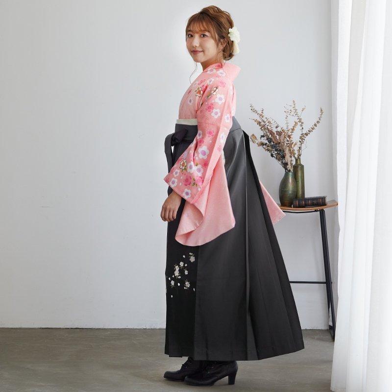 卒業式 袴 セット レンタル 大学 大人 レディースピンク×薄ピンク桜柄