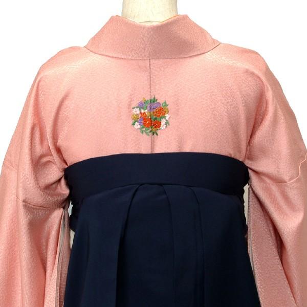 卒業式 袴セット 大学生 刺繍 ピンク刺繍花紋付き色無地 謝恩会
