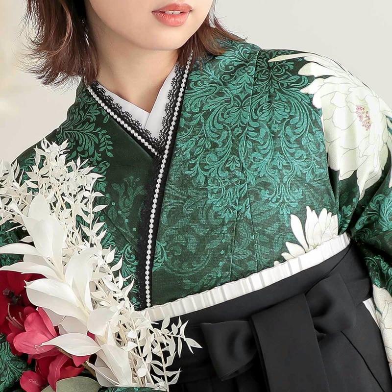 卒業式 袴 セット レンタル 大学 大人 レディース グリーン月下美人に