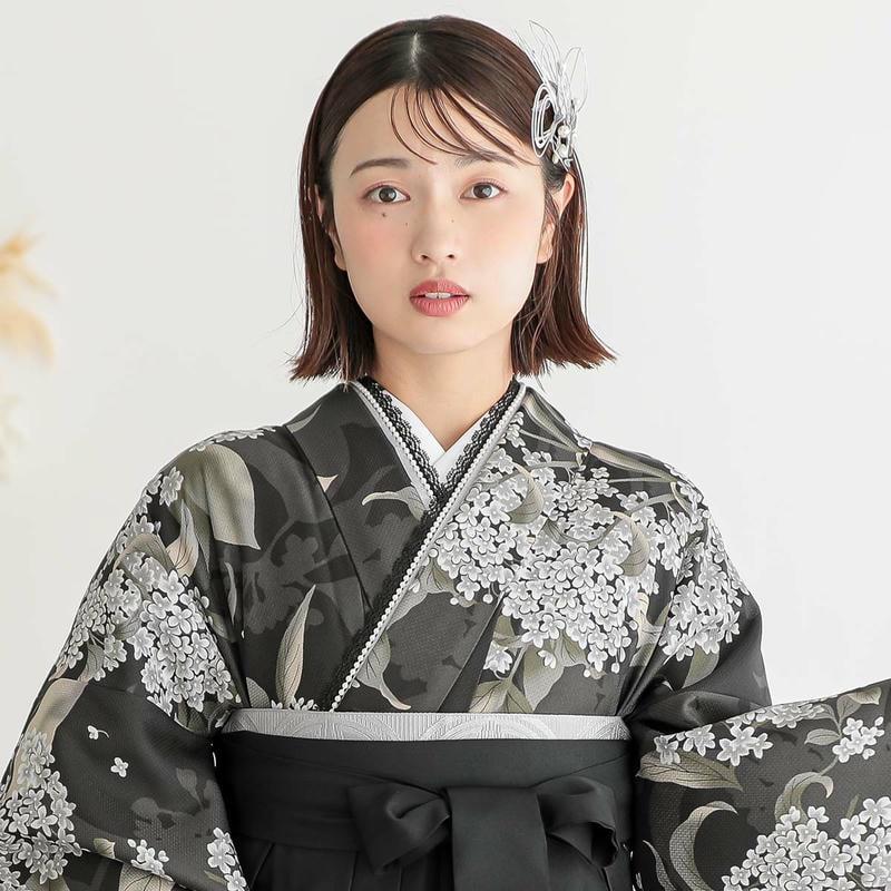 卒業式 袴 セット レンタル 大学 大人 レディース 黒銀木犀(A387