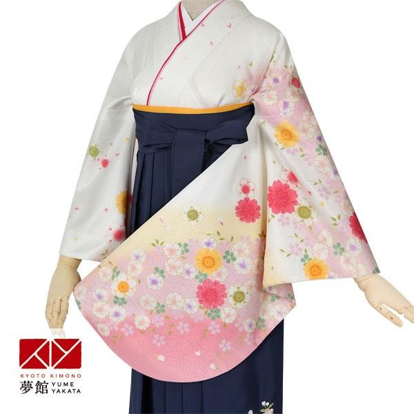 二尺袖袴セール開催中 袴レンタル 卒業式 袴セット 大学生 ホワイト桜メルヘン 謝恩会 女の子 二尺袖 貸衣装 G162