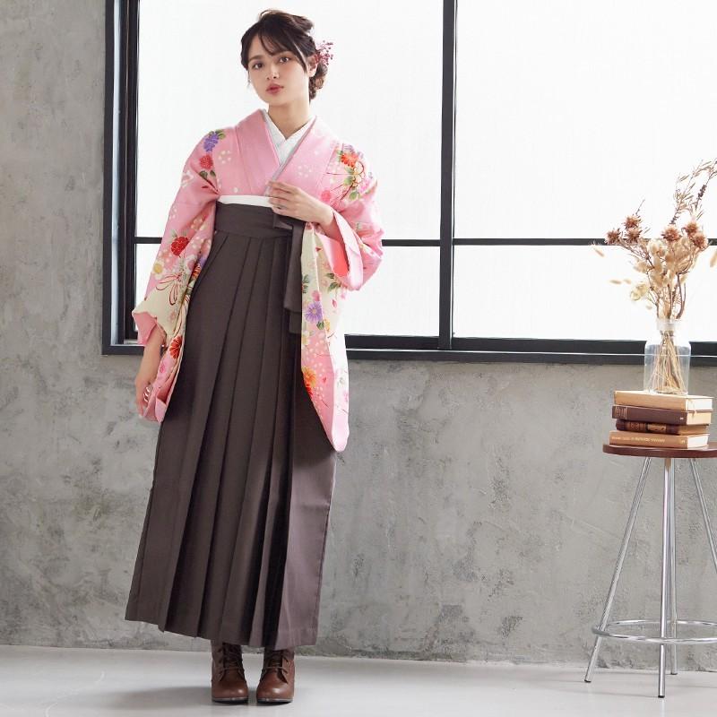 袴レンタル 卒業式 袴セット 大学生 ピンクブーケ柄 謝恩会 女の子 二尺袖 貸衣装 G186 卒業式 大学生 謝恩会