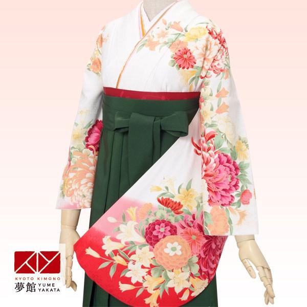 二尺袖袴セール開催中 袴レンタル 卒業式 袴セット 大学生 ハナエ・モリ 白菊と四季花 謝恩会 女の子 二尺袖 貸衣装 G287