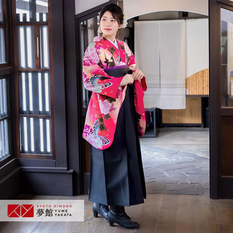 袴 レンタル 卒業式 卒業式 アダム イブ 女の子 刺繍 ピンク牡丹とリボンと