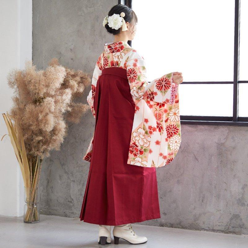 SALE!! レア色矢羽根　赤× 薄黄アンティーク着物 二尺袖 j262 H.L 卒業式 袴セット 大学生 アシュエル 白・赤矢羽根に牡丹