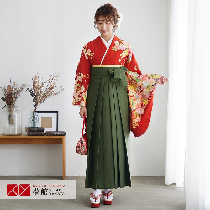 卒業式 袴 セット レンタル 大学 大人 レディース 刺繍 朱赤雪輪牡丹に