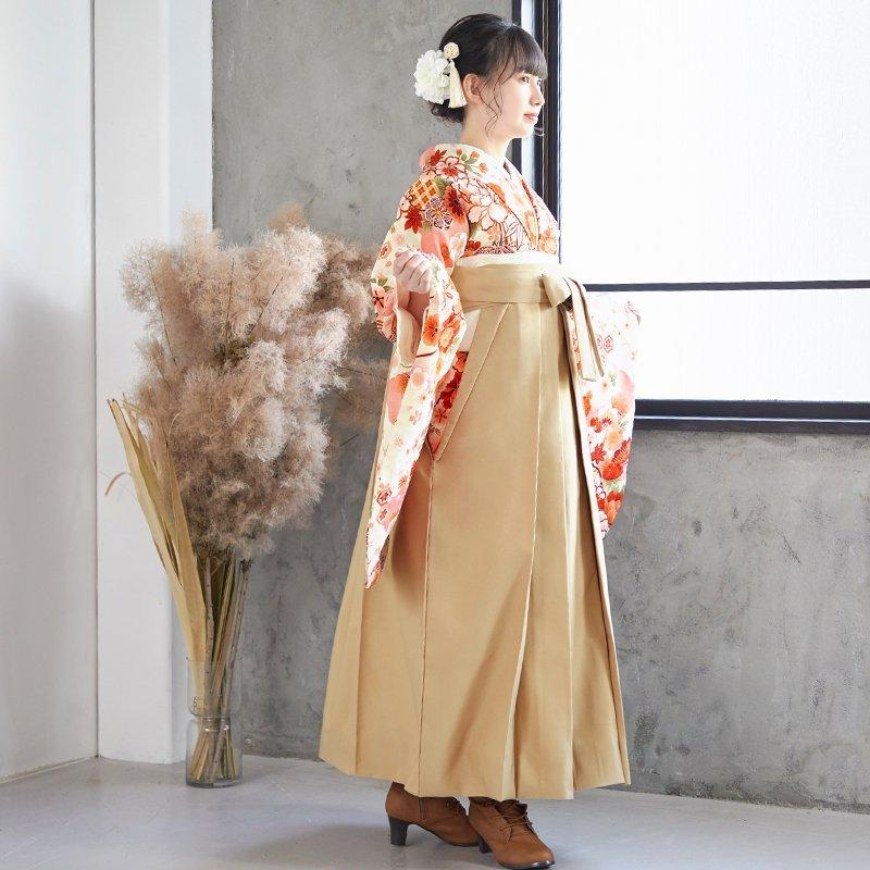 袴レンタル 卒業式 袴セット 大学生 クリーム雪輪花くす玉(A042)(G870) 謝恩会 女の子 二尺袖 貸衣装 G642 卒業式 大学生 謝恩会