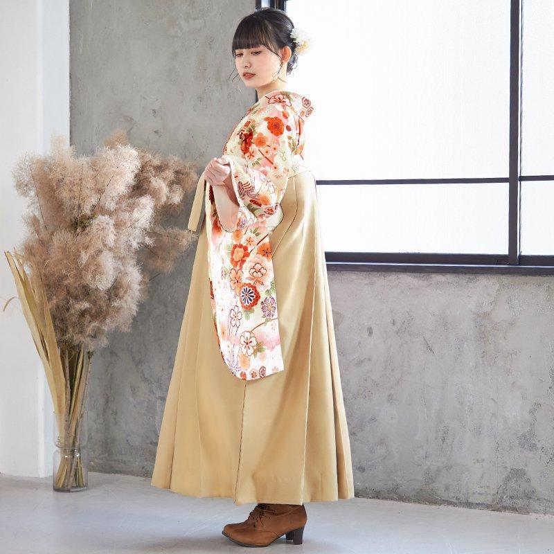 袴レンタル 卒業式 袴セット 大学生 クリーム雪輪花くす玉(A042)(G870) 謝恩会 女の子 二尺袖 貸衣装 G642 卒業式 大学生 謝恩会