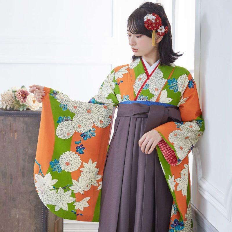 卒業式 袴 セット レンタル 大学 大人 レディース FURURUオレンジ万寿