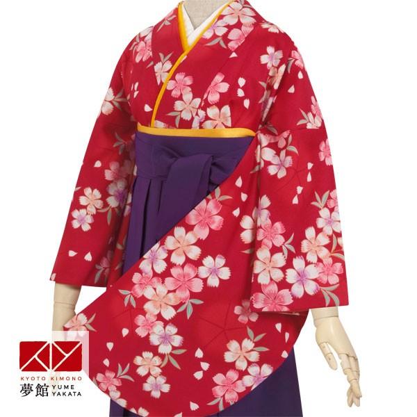 ブランド登録なし - 卒式 袴 仕掛ける 賃借 最高学府 成年者 レディース 安あがり 訳あり特価 赤撫子柄(宅)(G033) うしろ帯 二尺袖 貸お召しもの  往復貨物輸送無料 着物、浴衣-レディースファッション