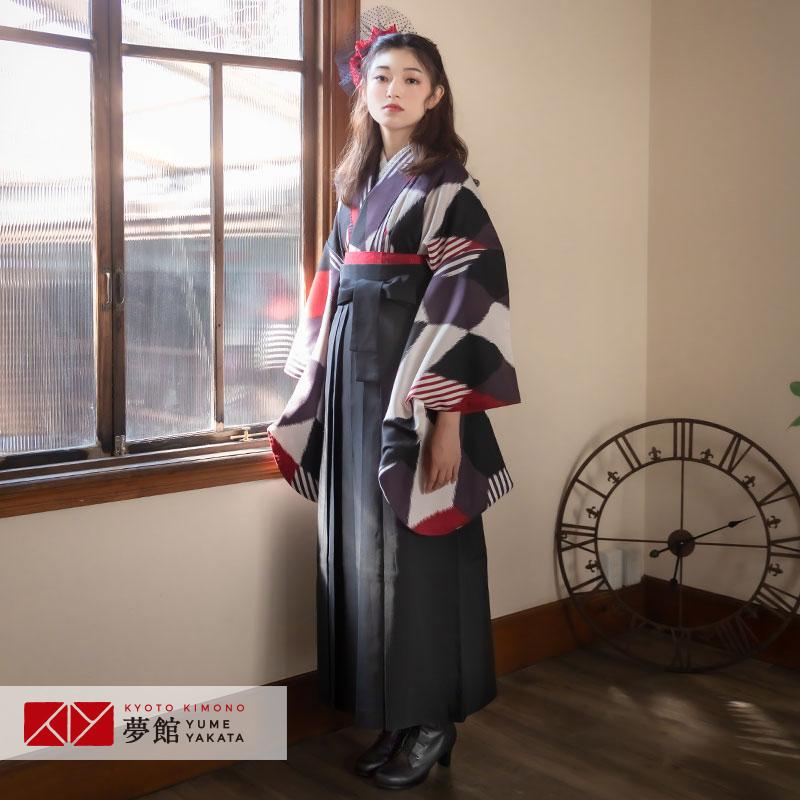 謝恩会 卒業式 袴 G934 赤 紫菱模様 袴セット 貸衣装 レンタル 大学 女の子 二尺袖 Www Alvenius Ind Br