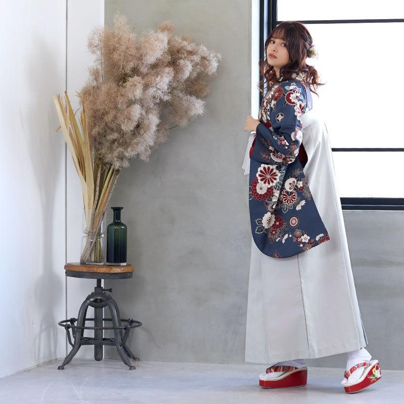 袴レンタル 卒業式 袴セット 大学生 紺花紋散らし 謝恩会 女の子 二尺袖 貸衣装 G950 卒業式 大学生 謝恩会