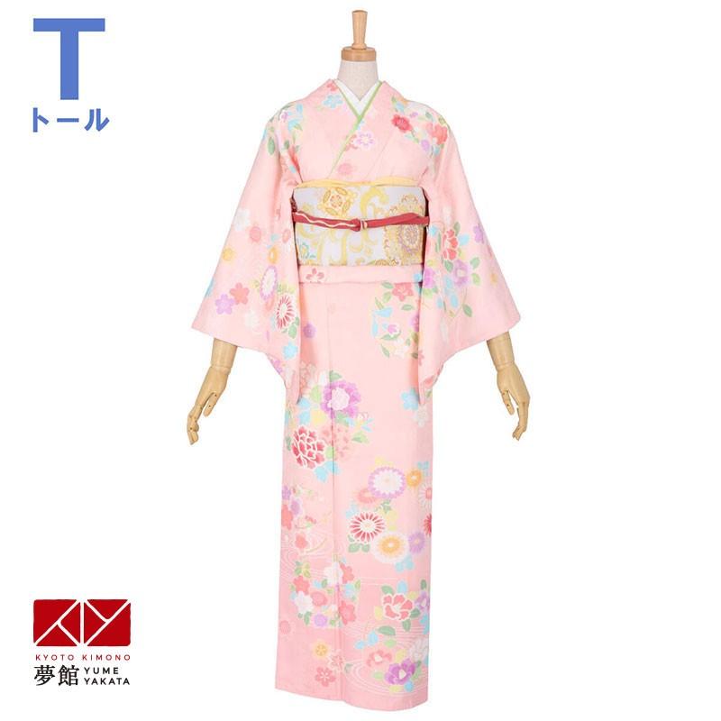 訪問着 レンタル 入学式 卒業式 結婚式 袷 ピンク花丸流水(H1056・1057