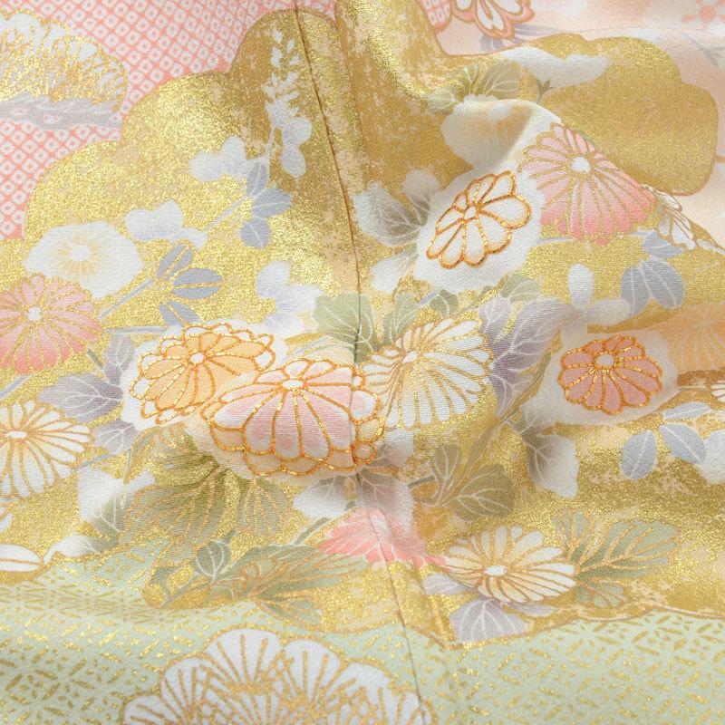 訪問着 レンタル 入学式 卒業式 結婚式 袷 クリーム 雲取りに四季花 七五三 身長155〜159cm H1183_8