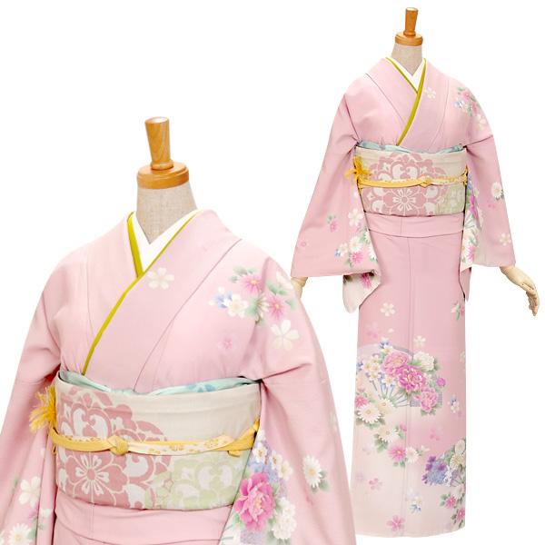 訪問着 乙葉 刺繍 金彩 紋意匠 牡丹 桜 鞠 ポリエステル X429 訪問着 レンタル 入学式 卒業式 結婚式 乙葉 ブランド着物 袷 安い 訳