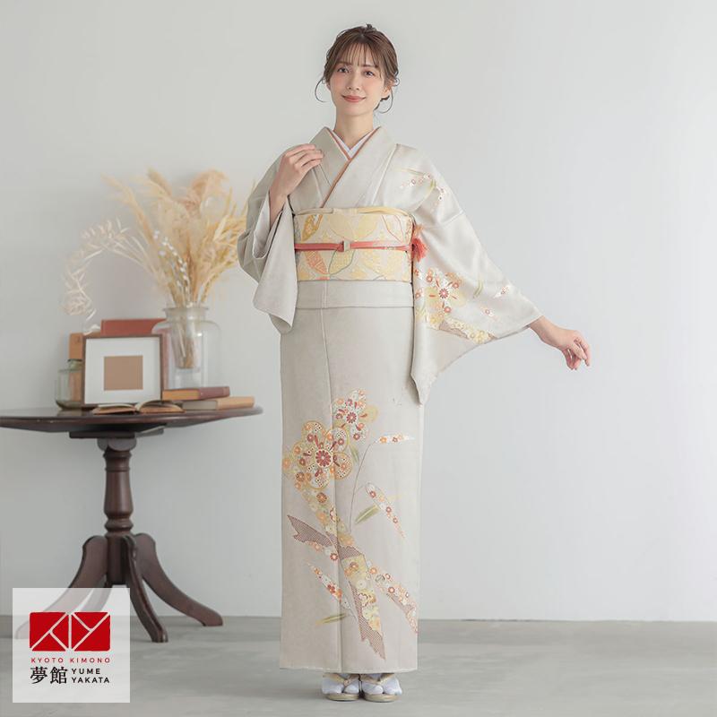 桂由美 グレー 卒園式 着物 画像 七五三フォーマル 訪問 着 グレー 仕立て上がり 訪問着 単品 桂由美 灰桜ぼかし 桜