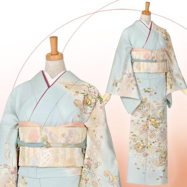 訪問着 レンタル 入学式 卒業式 結婚式 単衣 着用時期6月・9月 水色