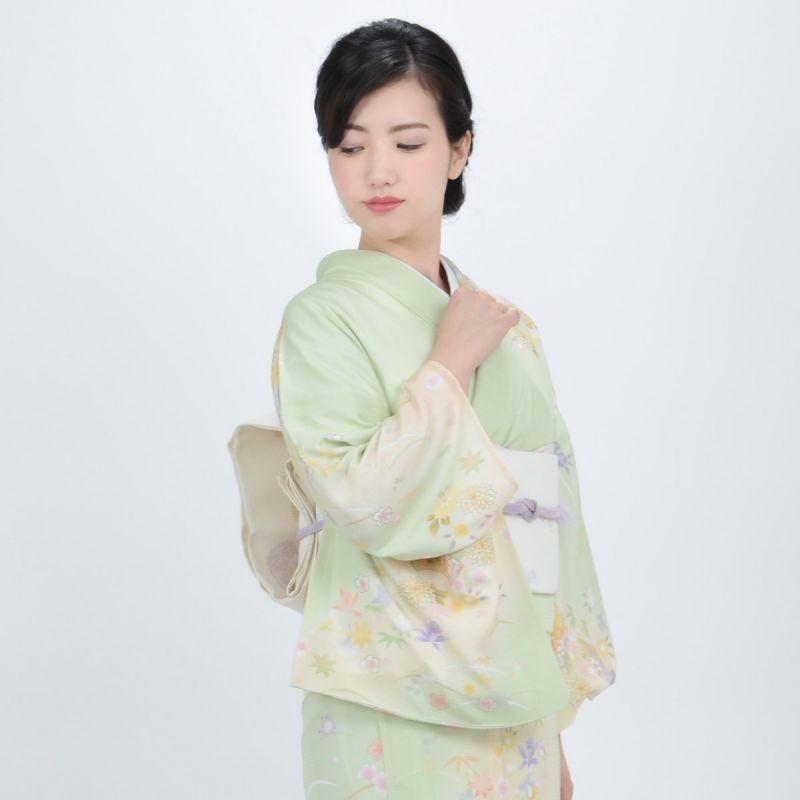 訪問着 レンタル 入学式 卒業式 結婚式 夏用 絽 黄緑 露芝吹き寄せに