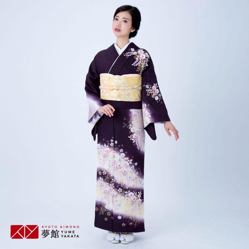 辻ケ花 訪問着 訪問着 レンタル 入学式 卒業式 結婚式 袷 紫 辻が花(H941) 七五三