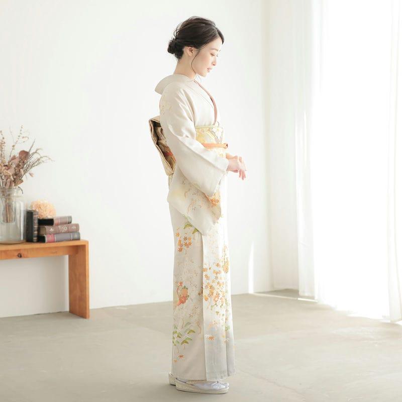 訪問着 レンタル 入学式 卒業式 結婚式 袷 銀鼠地遠山ボカシ 雪輪流水 七五三 身長154〜165cm H983_6
