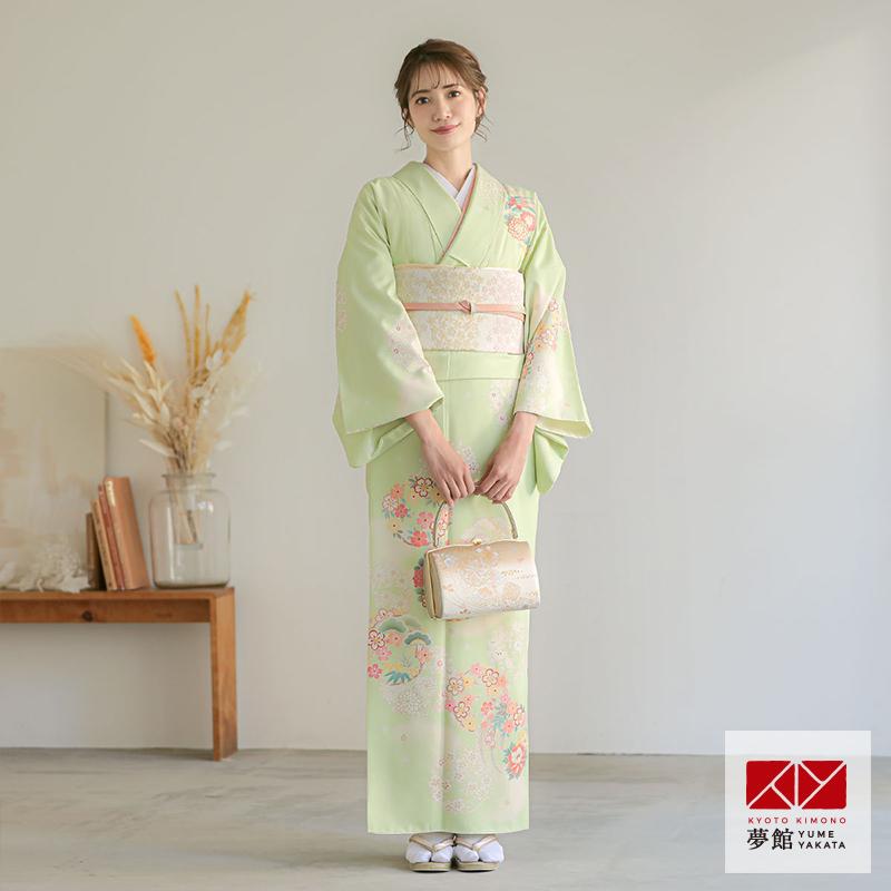 訪問着フルセット　作家物友禅　薄緑　入学式　卒業式　結婚式　訪問着セット 訪問着 レンタル 入学式 卒業式 結婚式 ジャパンスタイル ブランド着物