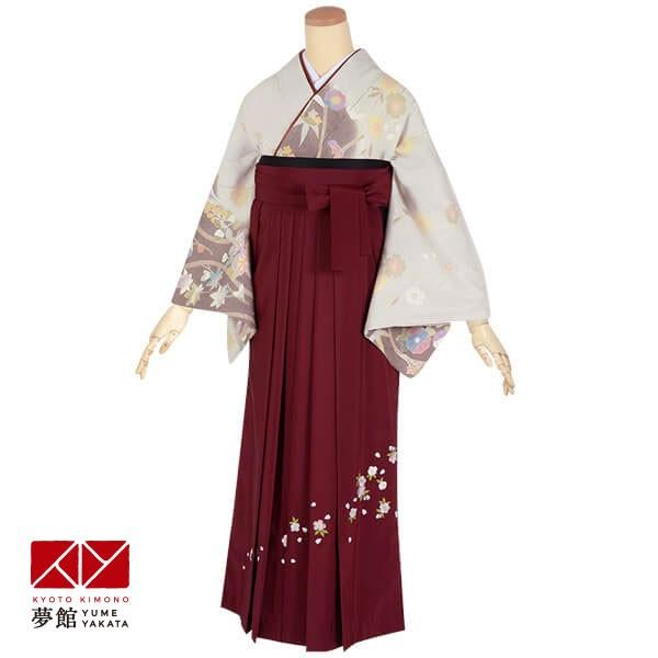 卒業式 袴レンタル 先生 教員 訪問着袴 フルセット 上品 ベージュ地　立涌花尽くし HG023