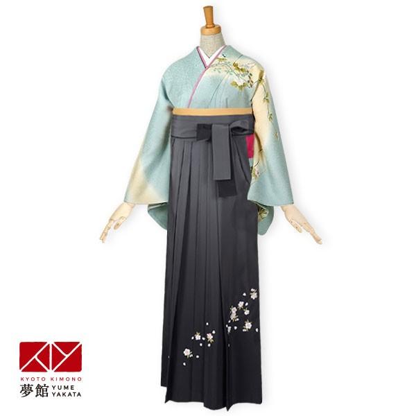 卒業式 袴レンタル 先生 教員 訪問着袴 フルセット 上品 水色ぼかし　野の草花 HG052
