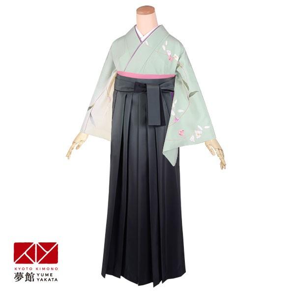 卒業式 袴レンタル 先生 教員 訪問着袴 フルセット 上品 ミントグリーン　パステル野の草花 HG091