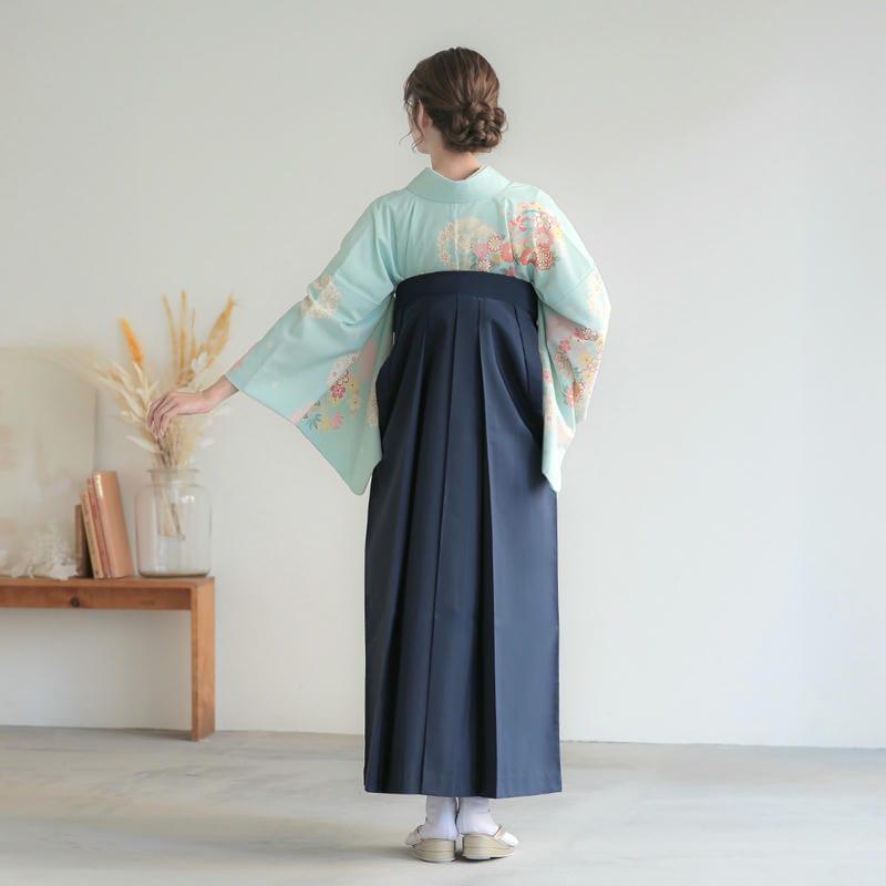 卒業式 袴レンタル 先生 教員 訪問着袴 フルセット 上品 ジャパンスタイル 水色　ピンクぼかし花丸(H993) HG1005_2