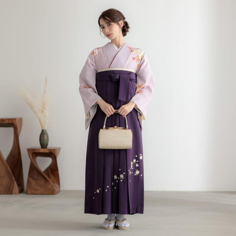 卒業式 袴レンタル 先生 教員 訪問着袴 フルセット 上品 藤色