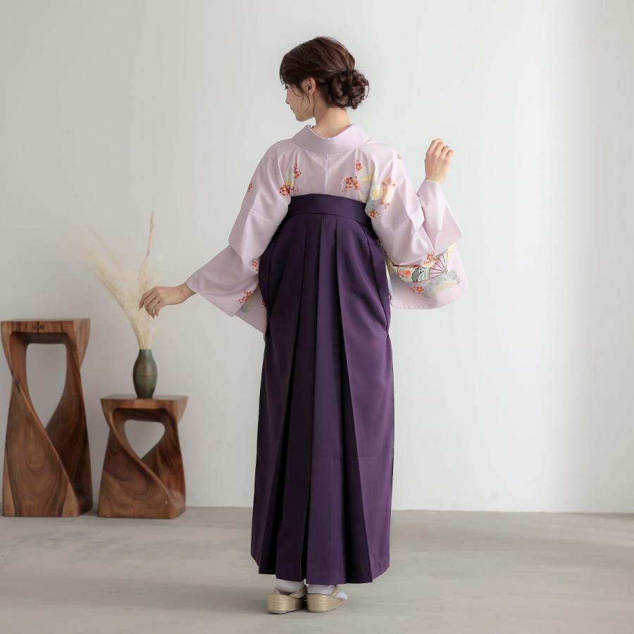 卒業式 袴レンタル 先生 教員 訪問着袴 フルセット 上品 藤色 扇面牡丹