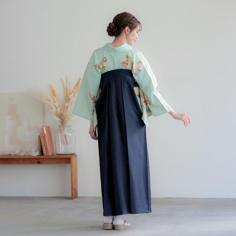 卒業式 袴レンタル 先生 教員 訪問着袴 フルセット 上品 水浅黄色　扇面牡丹に鶴松桜(H1021) HG1020_3