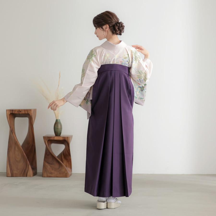 卒業式 袴レンタル 先生 教員 訪問着袴 フルセット 上品 ジャパンスタイル 薄ピンク裾藤鼠ボカシ　鴛鴦に花(H1028) HG1027_4