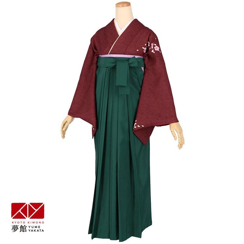 卒業式 袴レンタル 先生 教員 訪問着袴 フルセット 上品 茶金通し藤色ぼかし桜花弁 HG1076