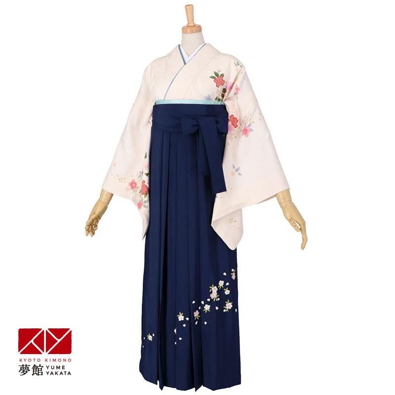 卒業式 袴レンタル 先生 教員 訪問着袴 フルセット 上品 白藤色ぼかし桜 HG1084