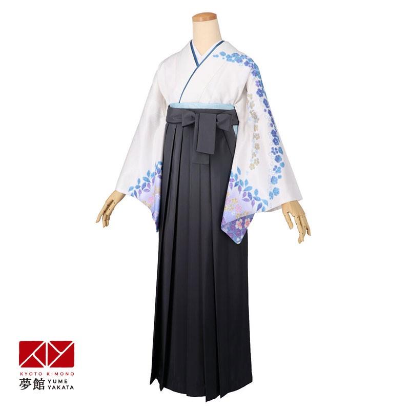 卒業式 袴レンタル 先生 教員 訪問着袴 フルセット 上品 白納戸紫ぼかし小桜 HG1088