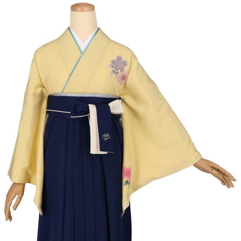 卒業式 袴レンタル 先生 教員 訪問着袴 フルセット 上品 黄地