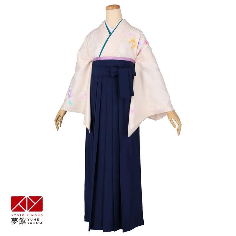 卒業式 袴レンタル 先生 教員 訪問着袴 フルセット 上品 白浅黄ぼかし 胡蝶蘭 HG1136