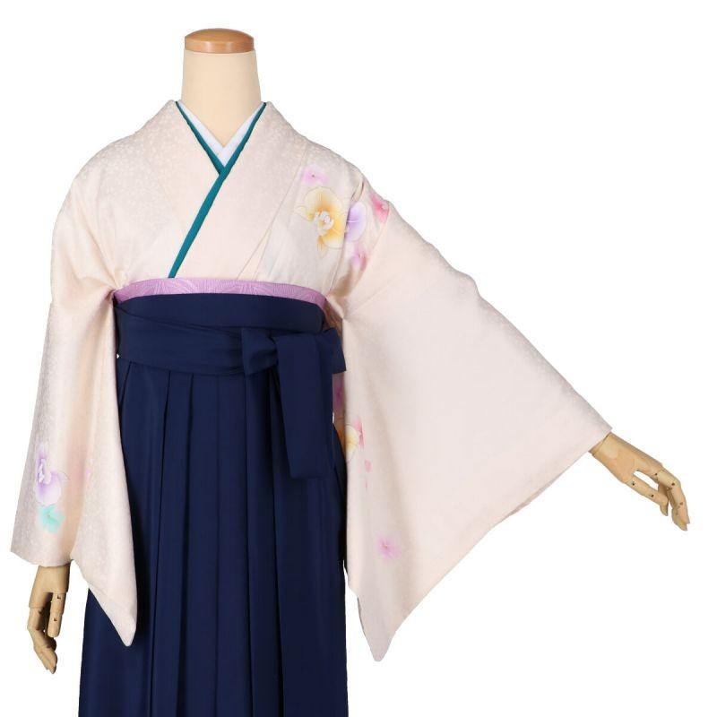 卒業式 袴レンタル 先生 教員 訪問着袴 フルセット 上品 白浅黄ぼかし 胡蝶蘭 HG1136_1